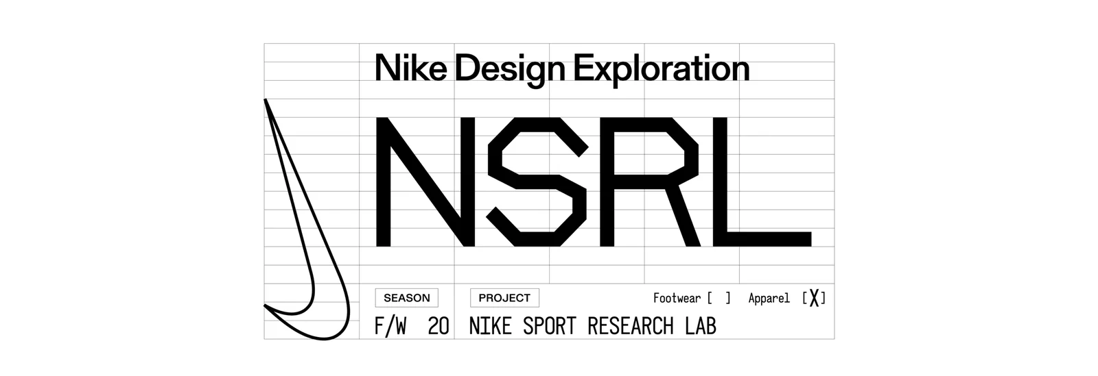Nike Design Exploration: NSRL, Nike Sport Research Lab project title card