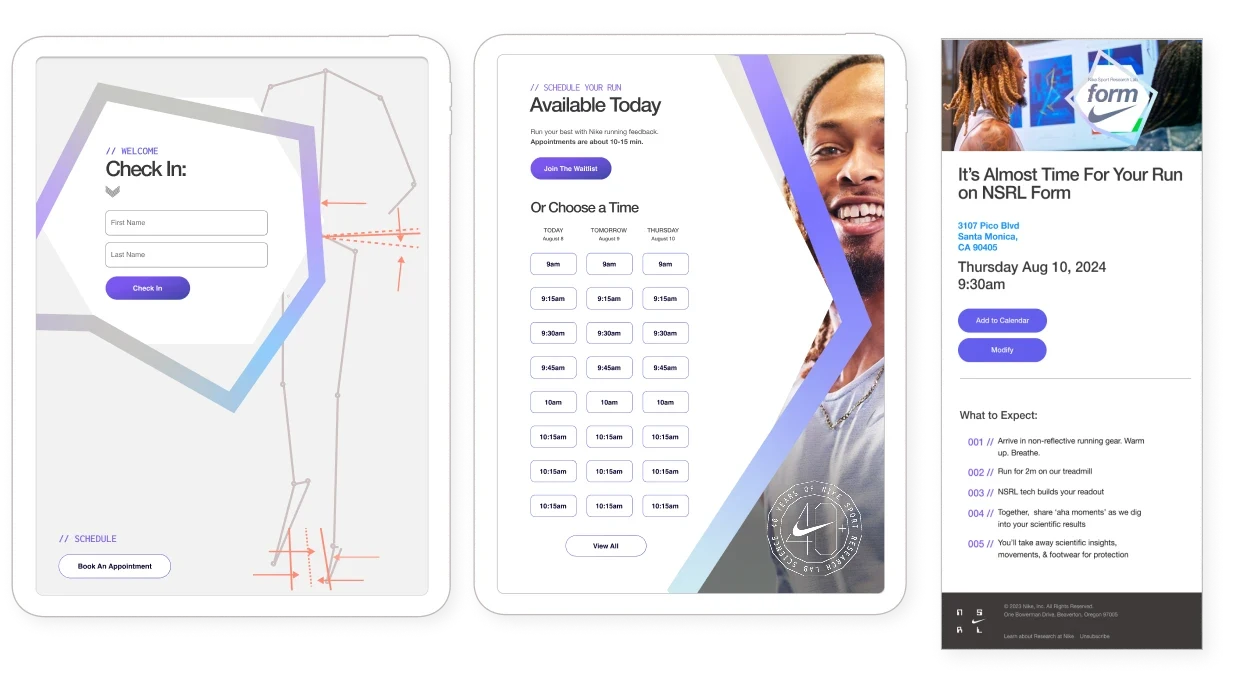 In-lab tablet apps: check-in, scheduling and appointment confirmation
